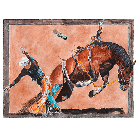 Rodeo Exit - Original Watercolor