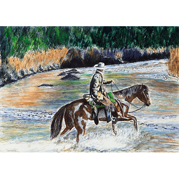 Crossing the Pecos - Original Watercolor
